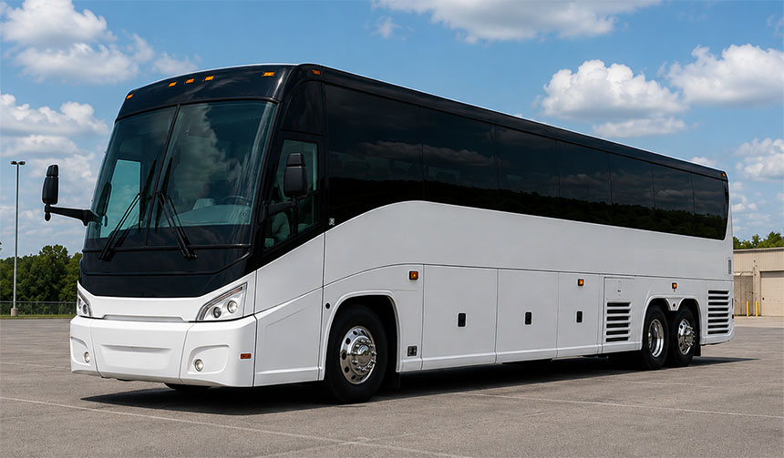 56-passenger charter bus in Fresno, CA